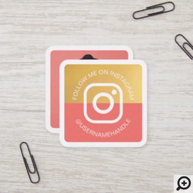 Modern Social Media Instagram Follow Me Photo Square Business Card