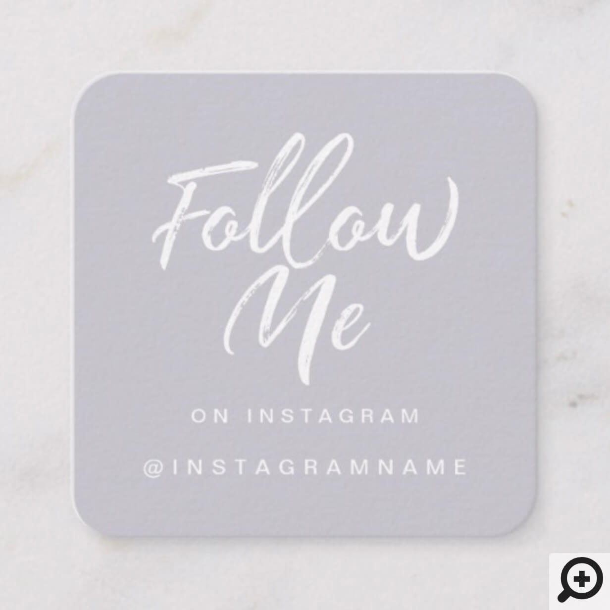 Modern Lavender Social Media Follow Me Photo Square Business Card