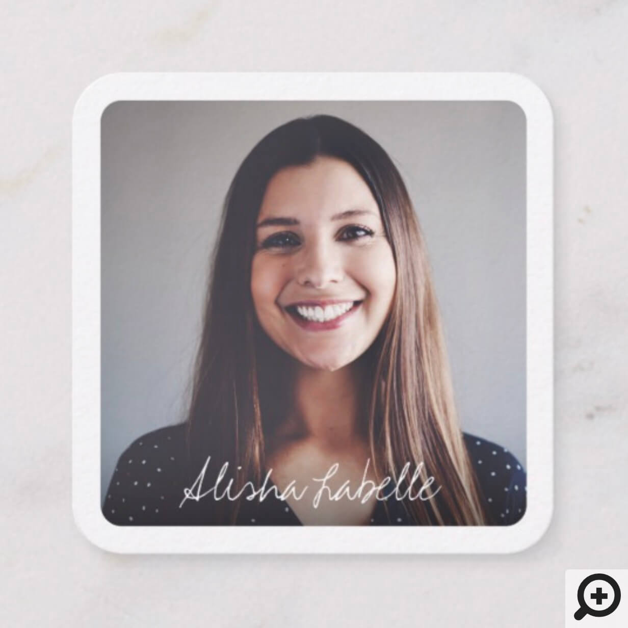 Modern Lavender Social Media Follow Me Photo Square Business Card