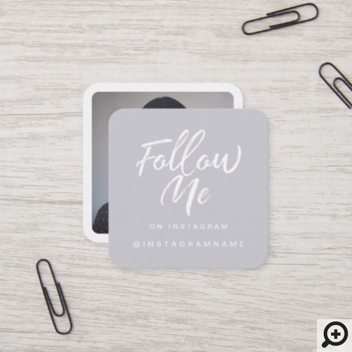 Modern Lavender Social Media Follow Me Photo Square Business Card