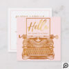 Hello Introduction Vintage Antique Gold Typewriter Square Business Card