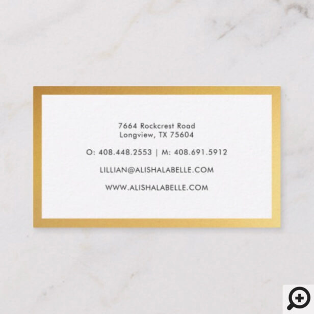 Faux Gold & Elegant Script Monogram Minimal Business Card