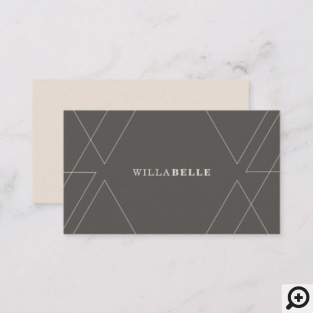 Modern Minimal Geometrical Line Pattern Grey Business Card