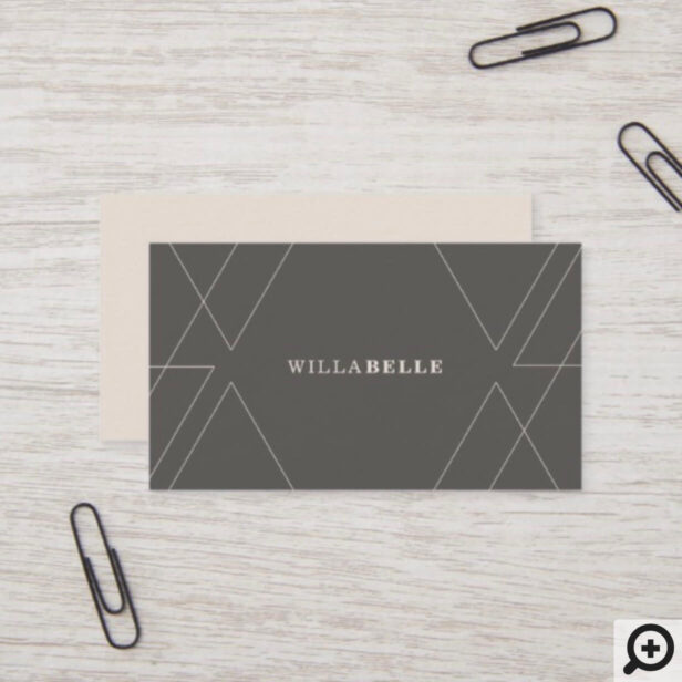 Modern Minimal Geometrical Line Pattern Grey Business Card