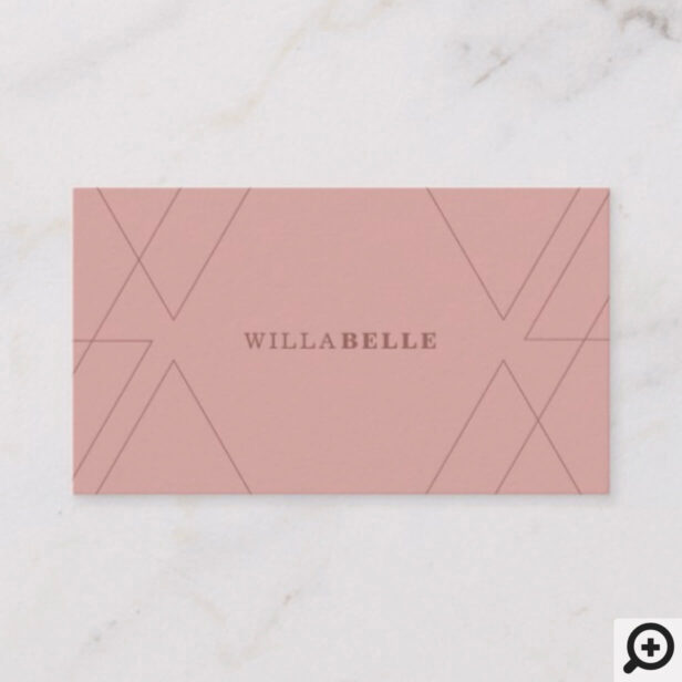Modern Minimal Geometrical Line Pattern Pink/blush Business Card