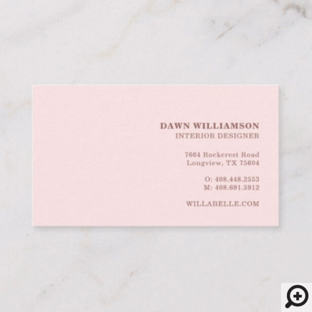 Modern Minimal Geometrical Line Pattern Pink/blush Business Card