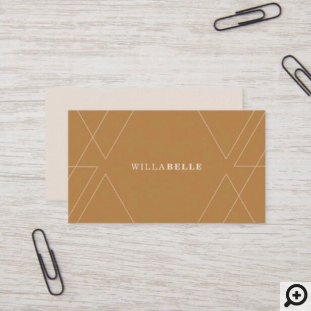 Modern Minimal Geometrical Pattern Caramel & Tan Business Card