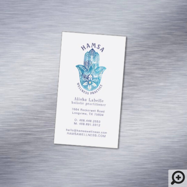 Henna Hamsa Wellness Holistic Decorative Hand Business Card Magnet