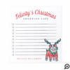 Christmas Shopping List French Bulldog Reindeer Notepad