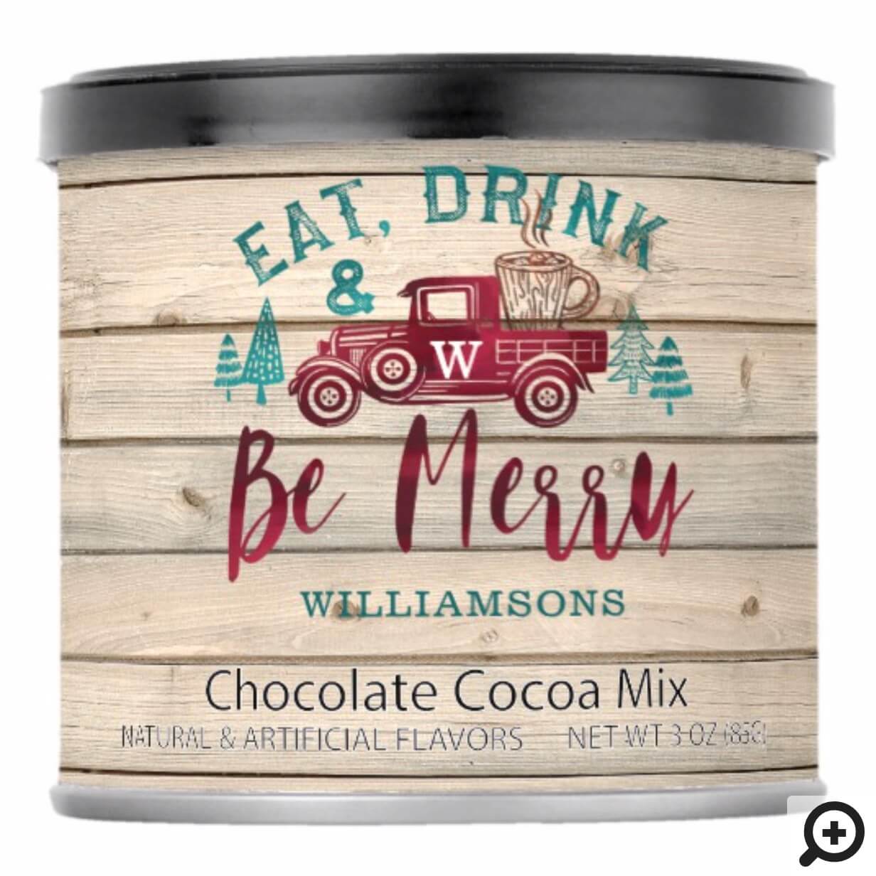 Eat Drink & Be Merry Red Vintage Truck Hot Chocolate Drink Mix
