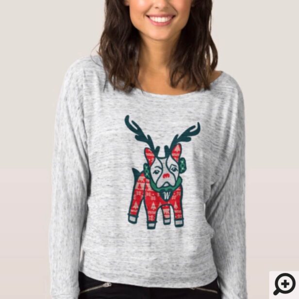 Stay Cozy | French Bulldog Reindeer Christmas T-shirt