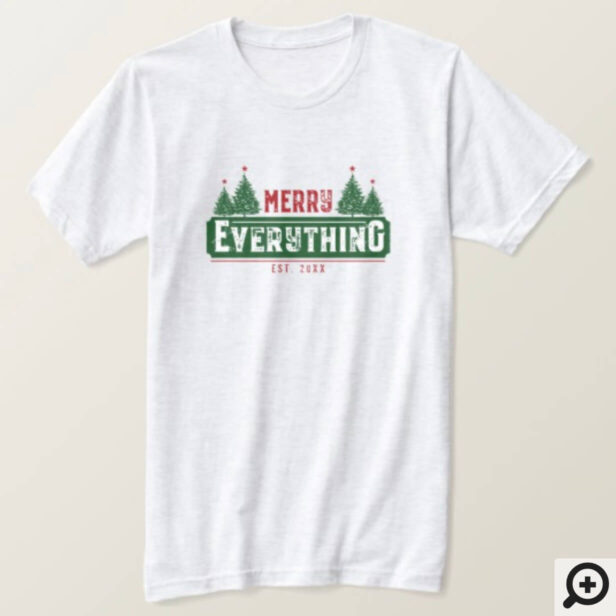 Merry Everything | Vintage Graphic Christmas Tree T-Shirt