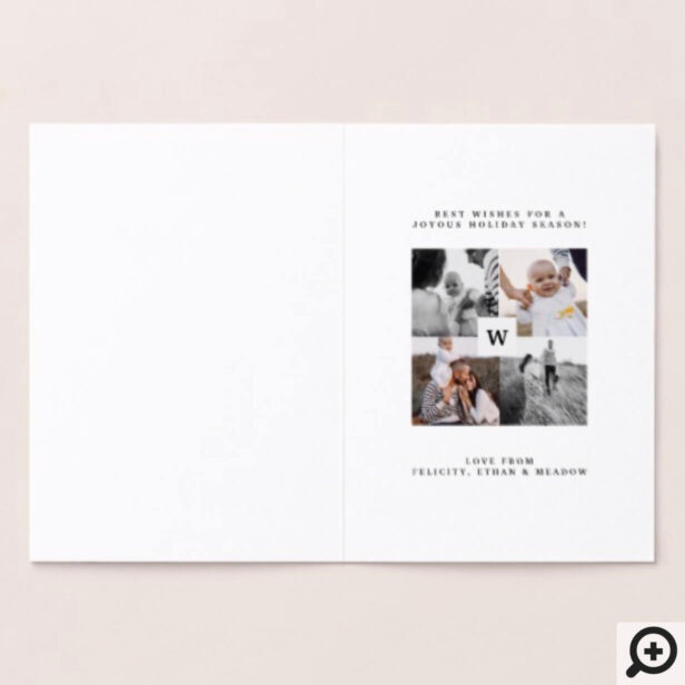 Joy To The Word | Holiday Multiple Family Photo Foil Card
