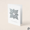 Elegant Leaf Foliage Snowflake Christmas Monogram Foil Card