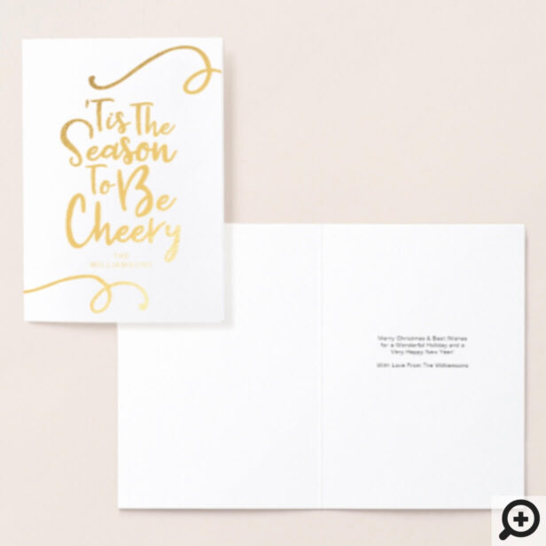 Tis The Season To Be Cheery | Merry Christmas Foil Card