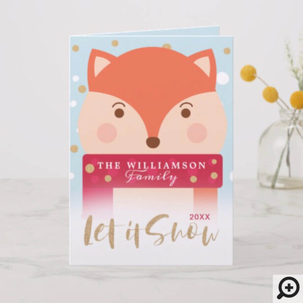 let it Snow | Cute Winter Fox Holiday Card