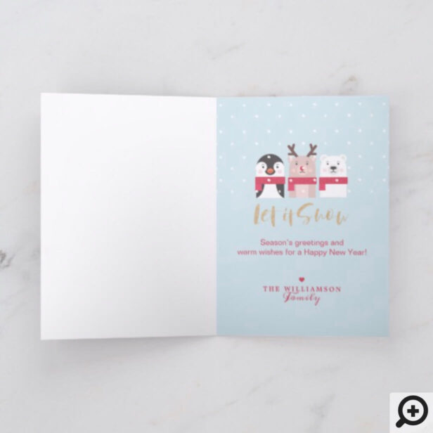 let it Snow | Cute Winter Penguin Holiday Card