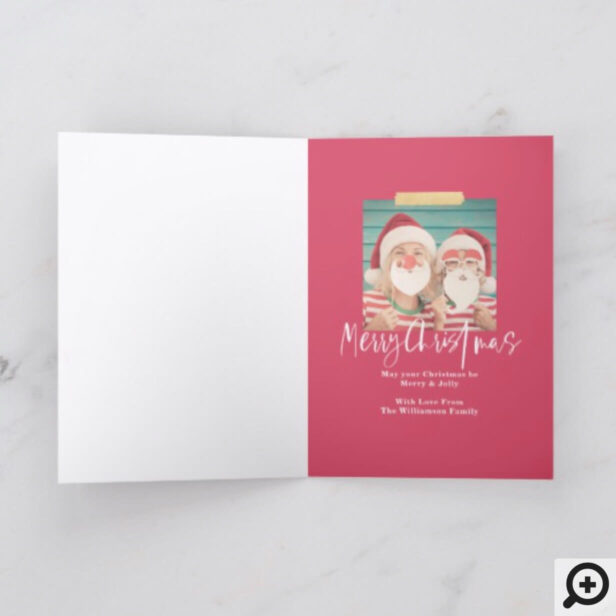 Jolly Merry Christmas | Cute Fun Santa Claus Beard Holiday Card