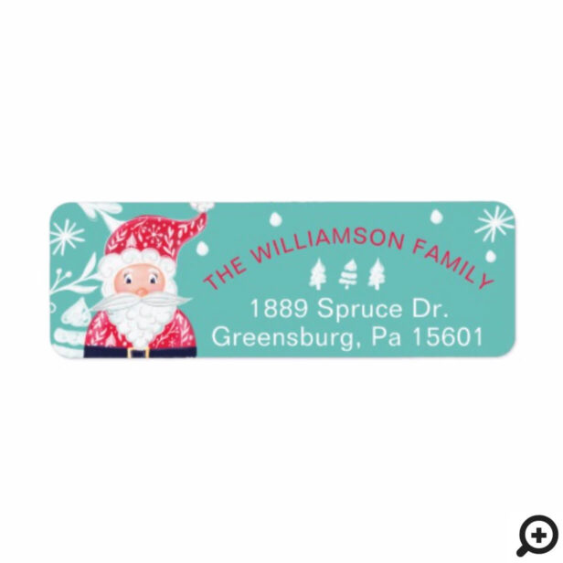 Fun & Cheery Santa Claus Character Christmas Label