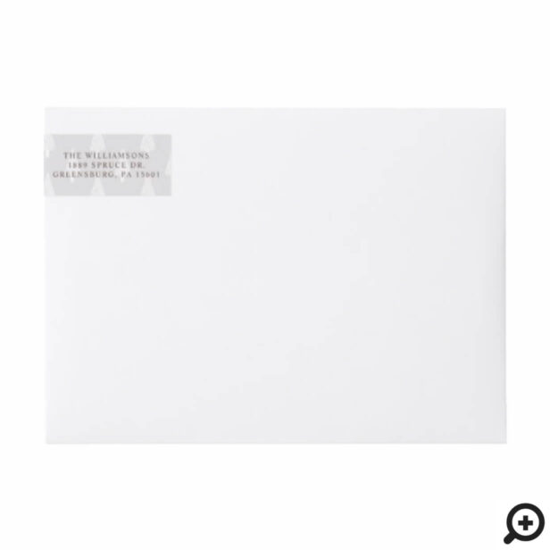 Modern, Stylish Grey & White Christmas Tree Photo Wrap Around Label