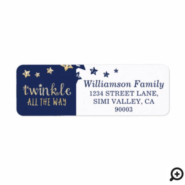 Twinkle All The Way | Magical Navy Holiday Star Label