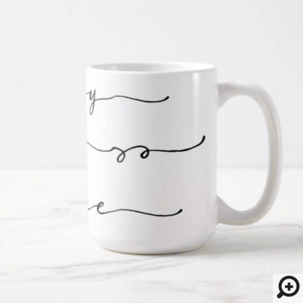 Joy, Love & Peace | Elegant Handwriting Holiday Coffee Mug