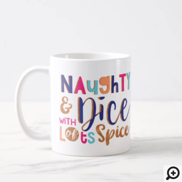 Naughty & Nice Colourful Trendy Typographic photo Coffee Mug