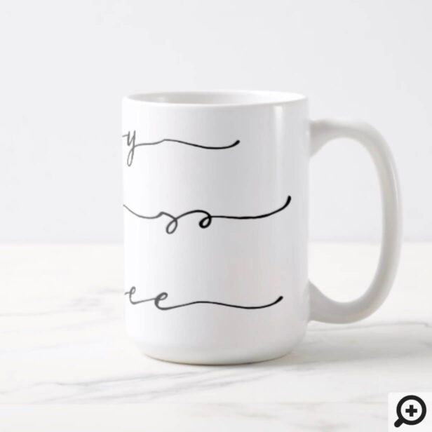 Joy, Love & Coffee | Elegant Handwriting Holiday Coffee Mug