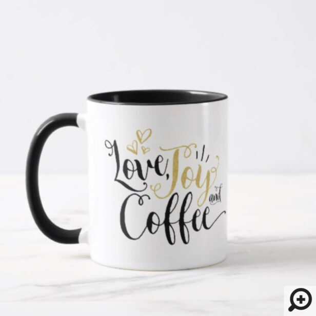 Love, Joy & Coffee | Coffee Lovers Joyous Holiday Mug
