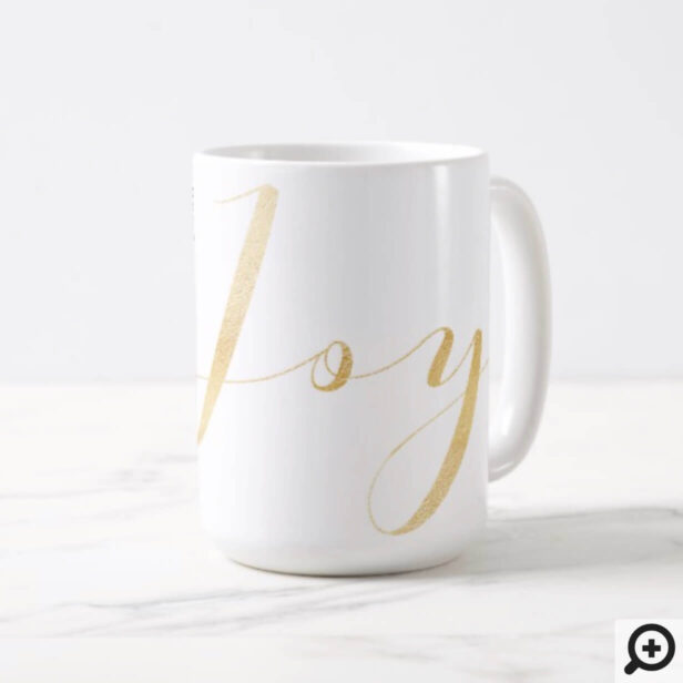 Modern, Elegant & Minimalistic Gold Joy Photo Coffee Mug