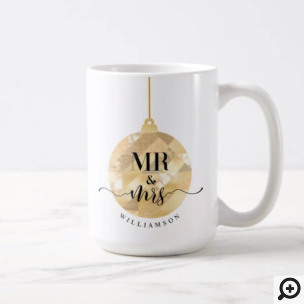 Mr & Mrs | Elegant Shimmering Gold Newlyweds Coffee Mug