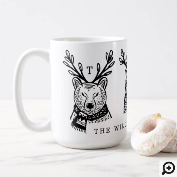 Christmas Woodland Forest Animal Family Characters Coffee Mug