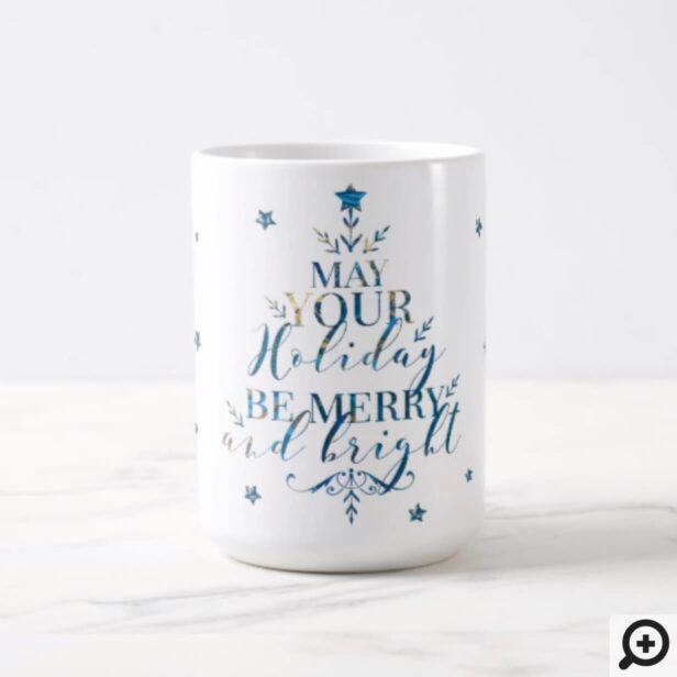 Elegant Magical Christmas Tree Typographic Coffee Mug