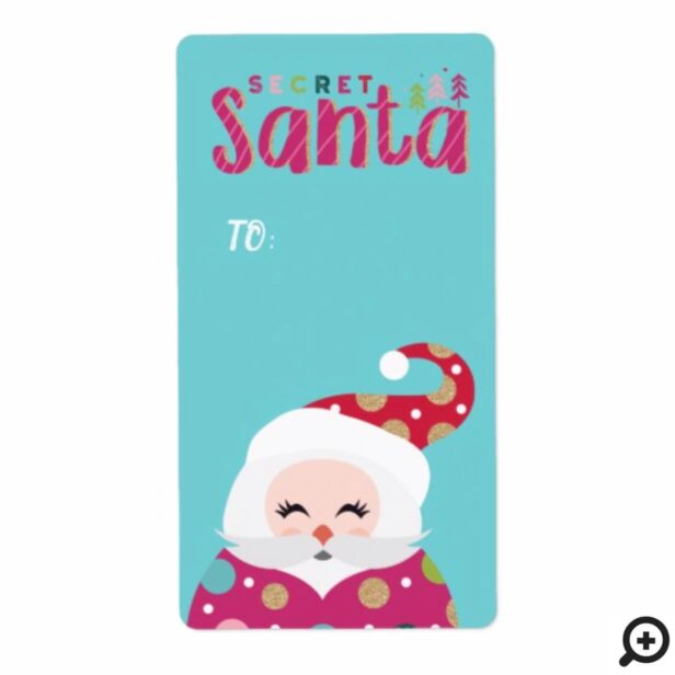 From Secret Santa | Santa Claus Sticker Gift Tag