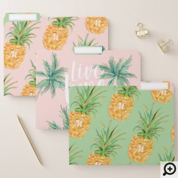 Live Love Laugh | Trendy Topical Island Pineapple File Folder