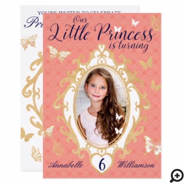 Little Princess Pink & Gold Birthday Invitation