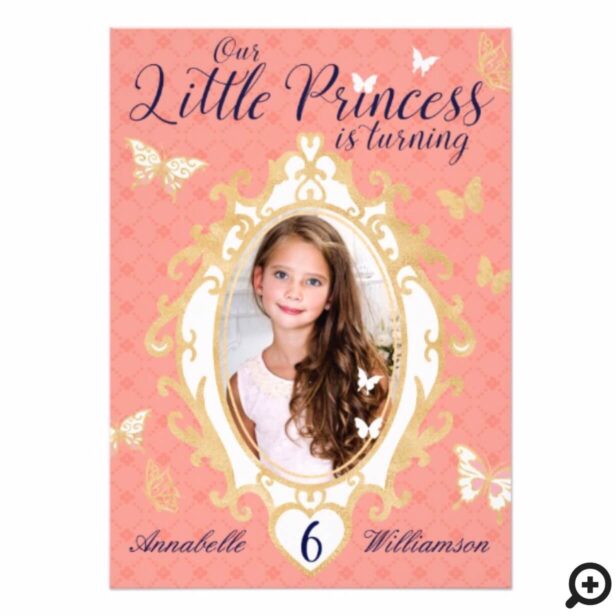Little Princess Pink & Gold Birthday Invitation