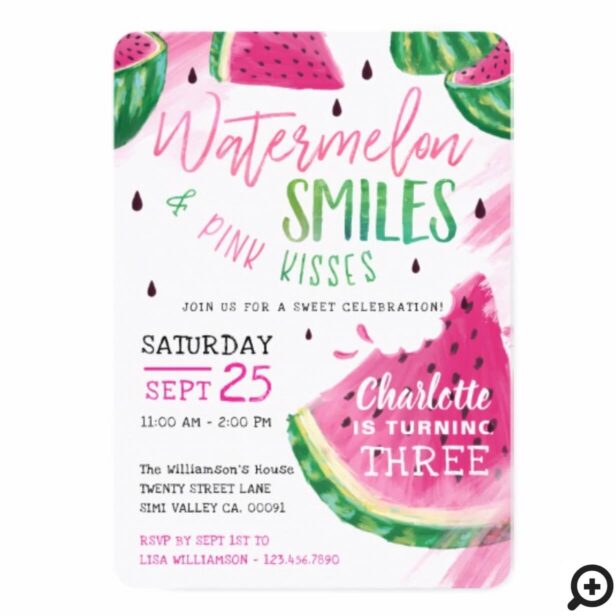 Sweet Fruity Watermelon Birthday Party Invitation