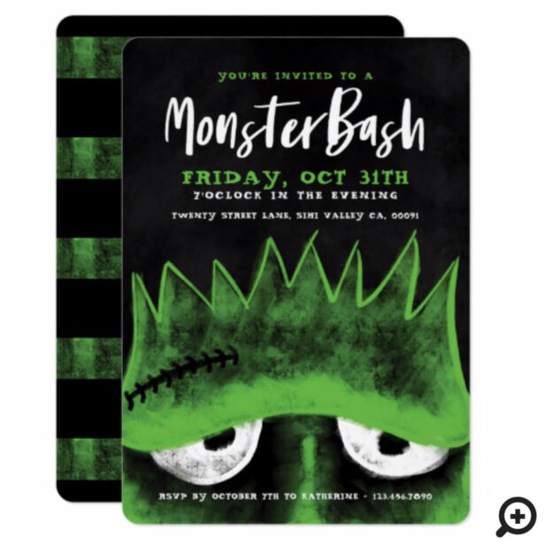 Monster Bash | Spooky Frankenstein Halloween Party Invitation