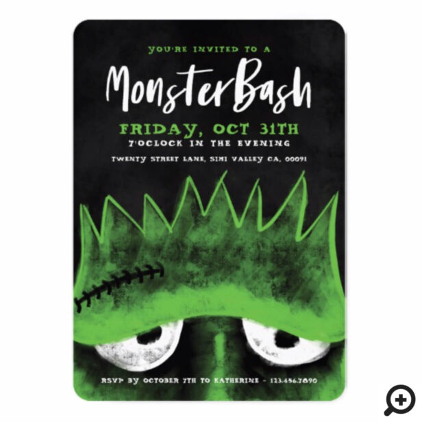 Monster Bash | Spooky Frankenstein Halloween Party Invitation