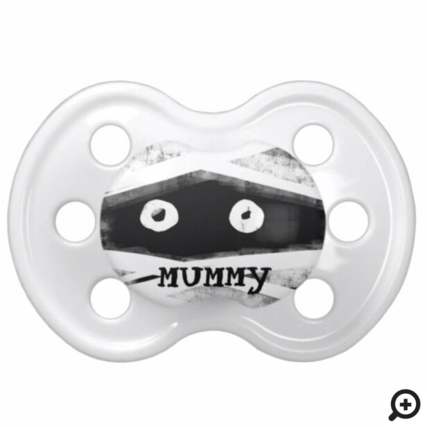 Monster Bash | Black & White Mummy Halloween Party Pacifier