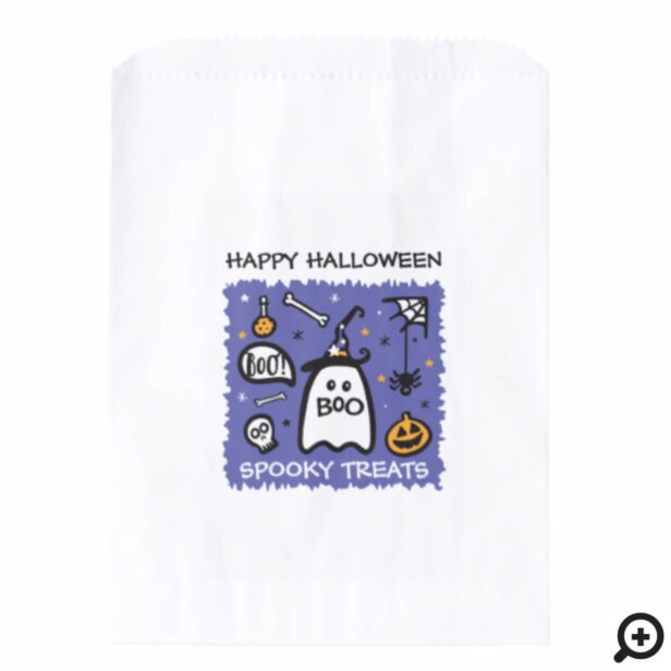 Cute Adorable Ghost Happy Halloween Favor Bag