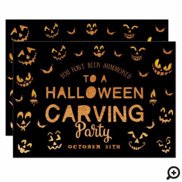 Scary Jack O Lantern Pumpkin Halloween Carving Invitation