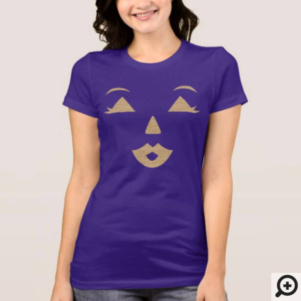 Sexy Girly Halloween Pumpkin kissy Face Emoji T-Shirt