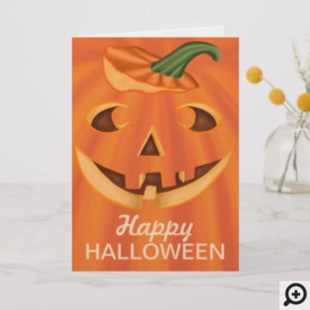 Happy Halloween Stylish Carved Halloween Pumpkin Card
