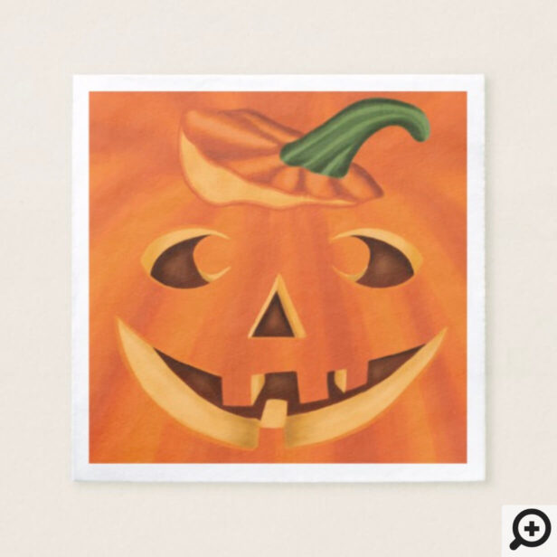 Halloween Jack-O-Lantern Pumpkin Carving Face Napkin