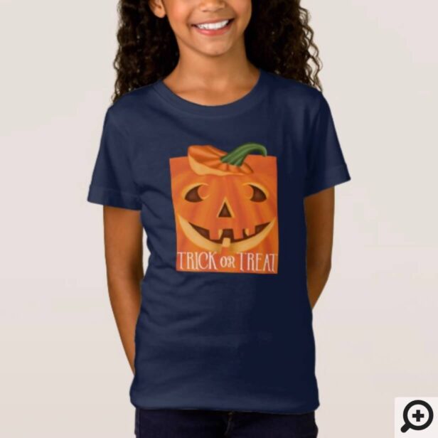 Trick or Treat Stylish Carved Halloween Pumpkin T-Shirt