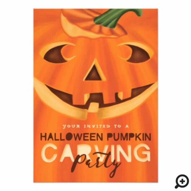 Halloween Jack-O-Lantern Pumpkin Carving Party Invitation