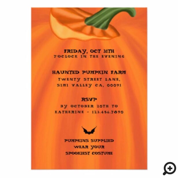 Halloween Jack-O-Lantern Pumpkin Carving Party Invitation