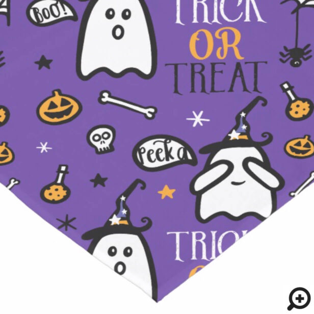 Trick Or Treat Peek a Boo! Ghost Happy Halloween Short Table Runner